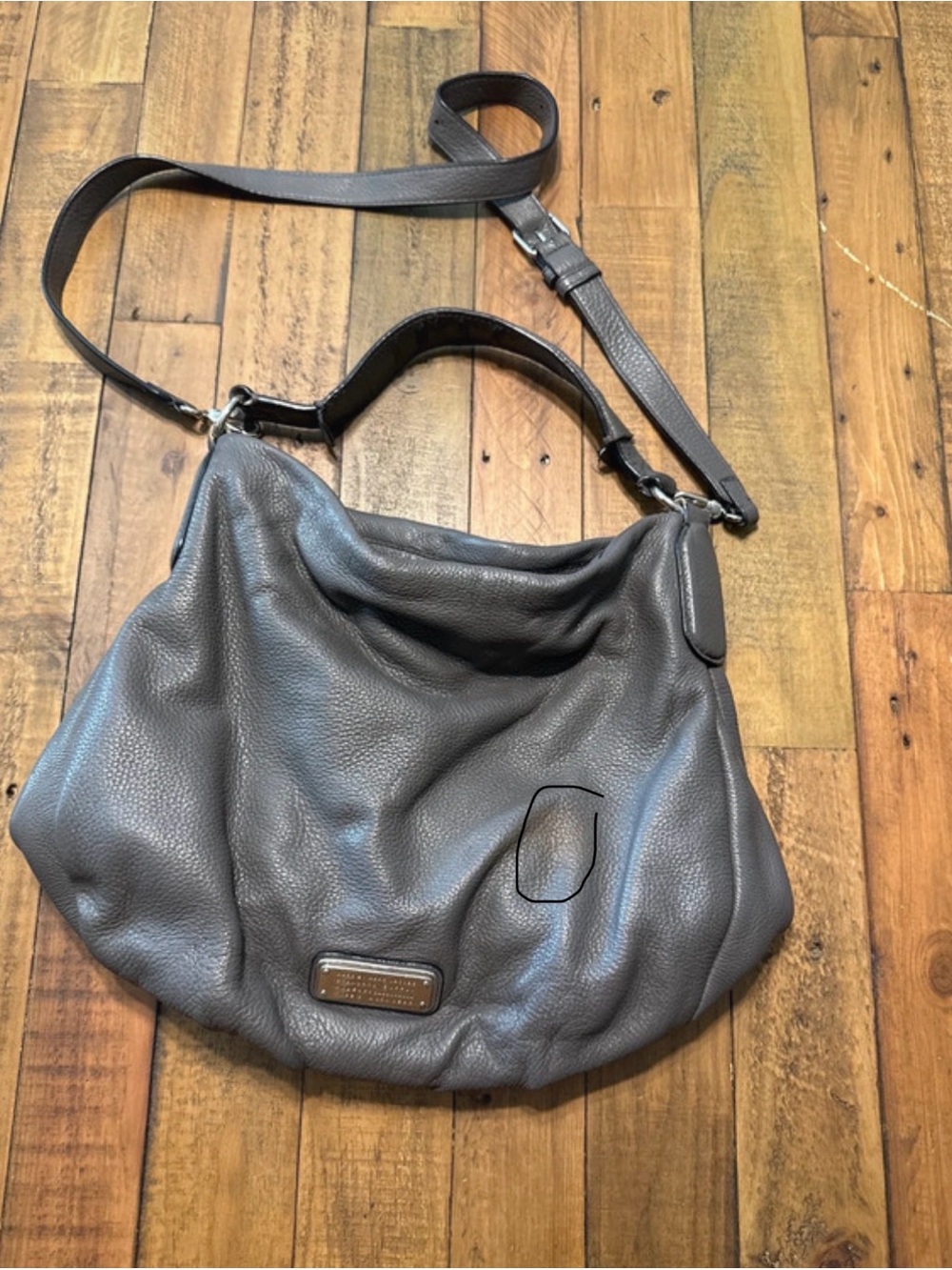 Marc by Marc Jacobs Pebbled Leather Gray Hobo Bag